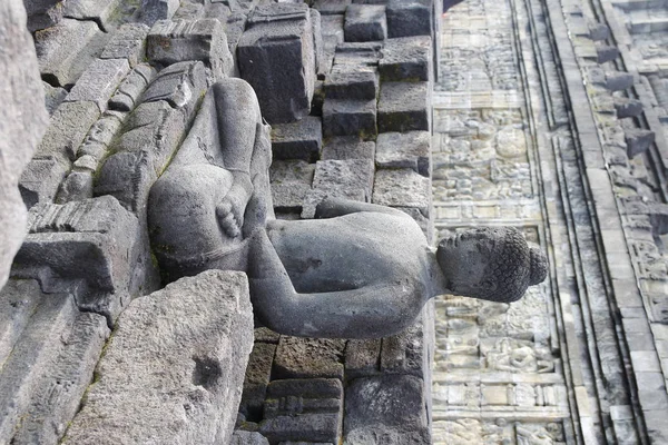 Templo Borobudur Com Estátuas Buda — Fotografia de Stock