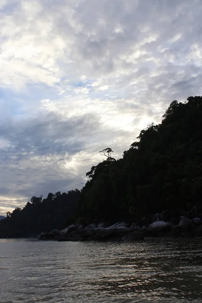 Вид Море Драматической Облачностью Остров Тиоман — стоковое фото