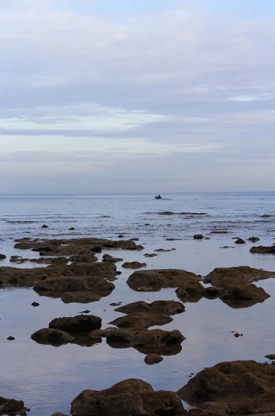 View Dawn Seaside Man Boat Tioman Island — Stock Photo, Image