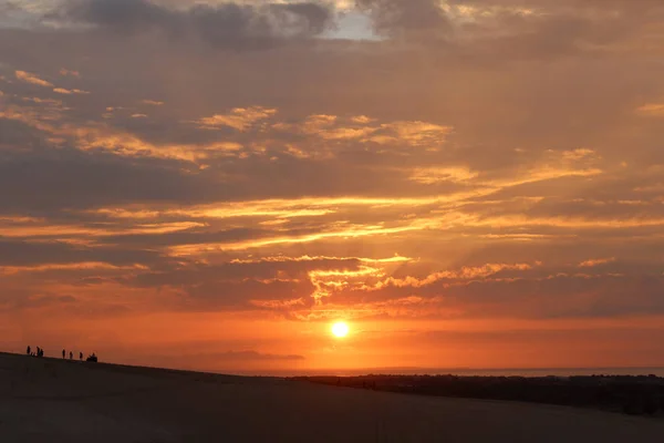 Piękny Wschód Słońca Cloudscape Dramatyczne Białych Wydm Mieście Mui Wietnam — Zdjęcie stockowe