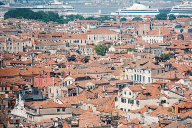 Tarihi binaları ve çatıları olan Venedik Panoraması