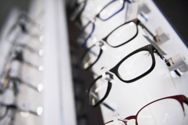 Eyeglasses in a store clipart
