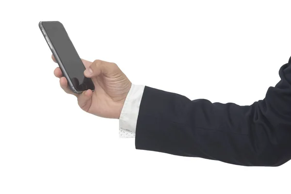 Homme Affaires Tenant Téléphone Portable Concept Entreprise — Photo