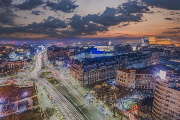 Centrum Města Bukurešť Letecký Pohled — Stock fotografie