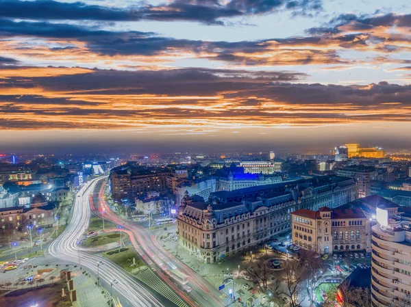 Bucarest Centro Ciudad Vista Aérea — Foto de Stock