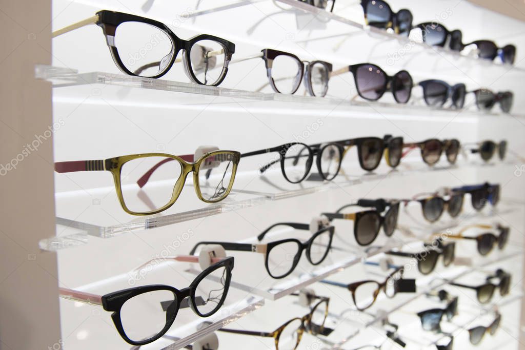Eyeglasses in a store