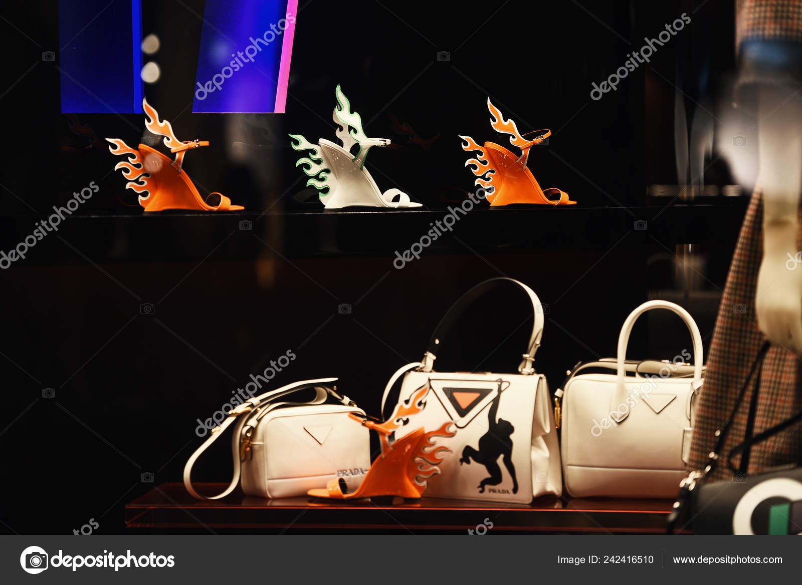 September Milan Italy Luxury Prada Shoes Handbag Store Milan – Stock Editorial Photo © AGCreativeLab #242416510