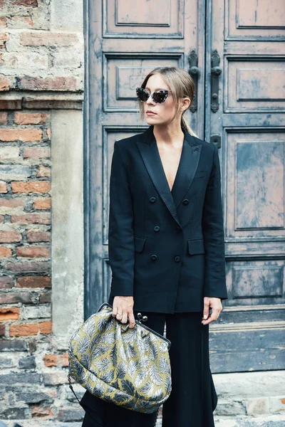 Septiembre 2018 Milán Italia Traje Calle Durante Semana Moda Milán — Foto de Stock