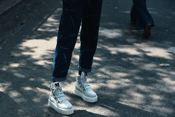 Septiembre 2018 Milán Italia Traje Calle Durante Semana Moda Milán — Foto de Stock