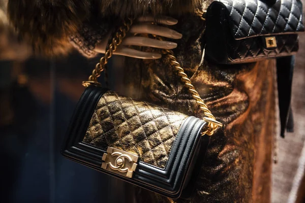 September 2018 Milano Chanel Handväskor Butik Milano — Stockfoto