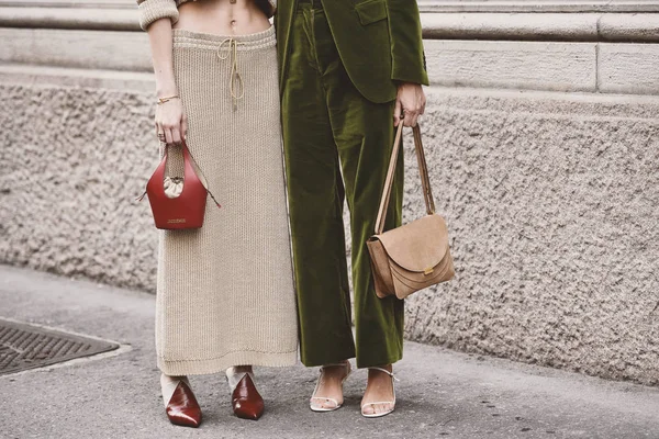 Setembro 2018 Milão Itália Roupa Rua Durante Milan Fashion Week — Fotografia de Stock