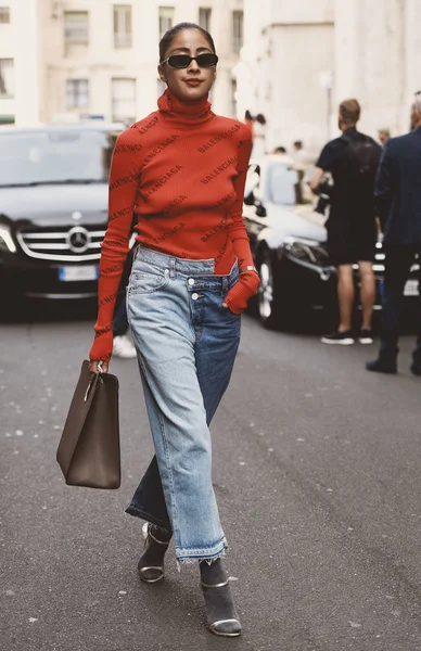 September 2018 Milan Italy Street Style Outfit Milan Fashion Week — Stock Photo, Image