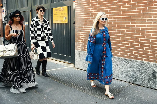 Вересня 2018 Мілан Італія Мода Авторитетів Стильний Одяг Стилю Вулиці — стокове фото