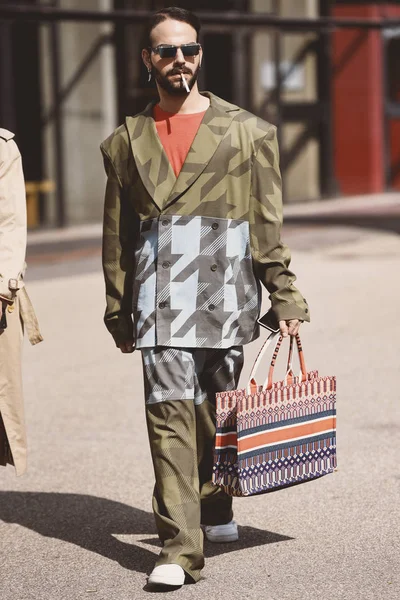 Setembro 2018 Milão Itália Roupa Rua Durante Milan Fashion Week — Fotografia de Stock