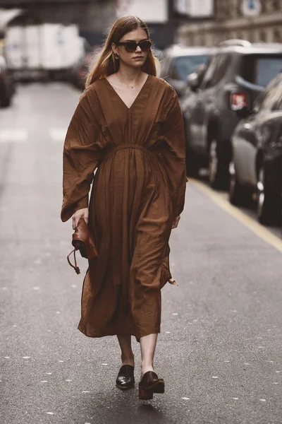September 2018 Milan Italië Street Stijl Outfit Tijdens Milan Fashion — Stockfoto