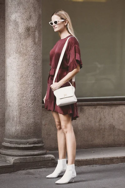 September 2018 Milan Italy Street Style Outfit Milan Fashion Week — Stock Photo, Image