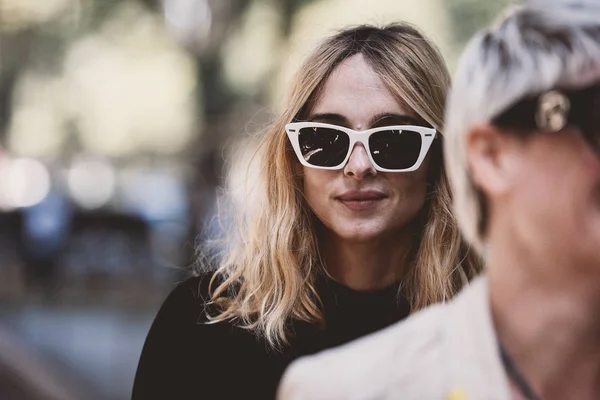 Septiembre 2018 Milán Italia Traje Calle Durante Semana Moda Milán — Foto de Stock