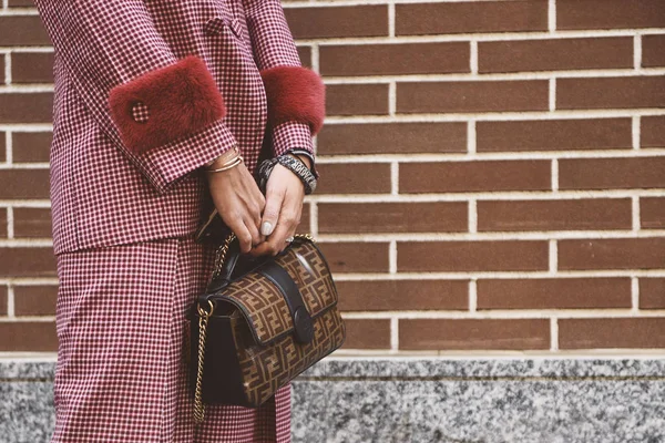 Setembro 2018 Milão Itália Conceito Estilo Rua Durante Milan Fashion — Fotografia de Stock