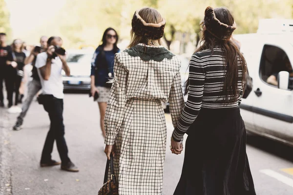 Setembro 2018 Milão Itália Roupa Rua Durante Milan Fashion Week — Fotografia de Stock