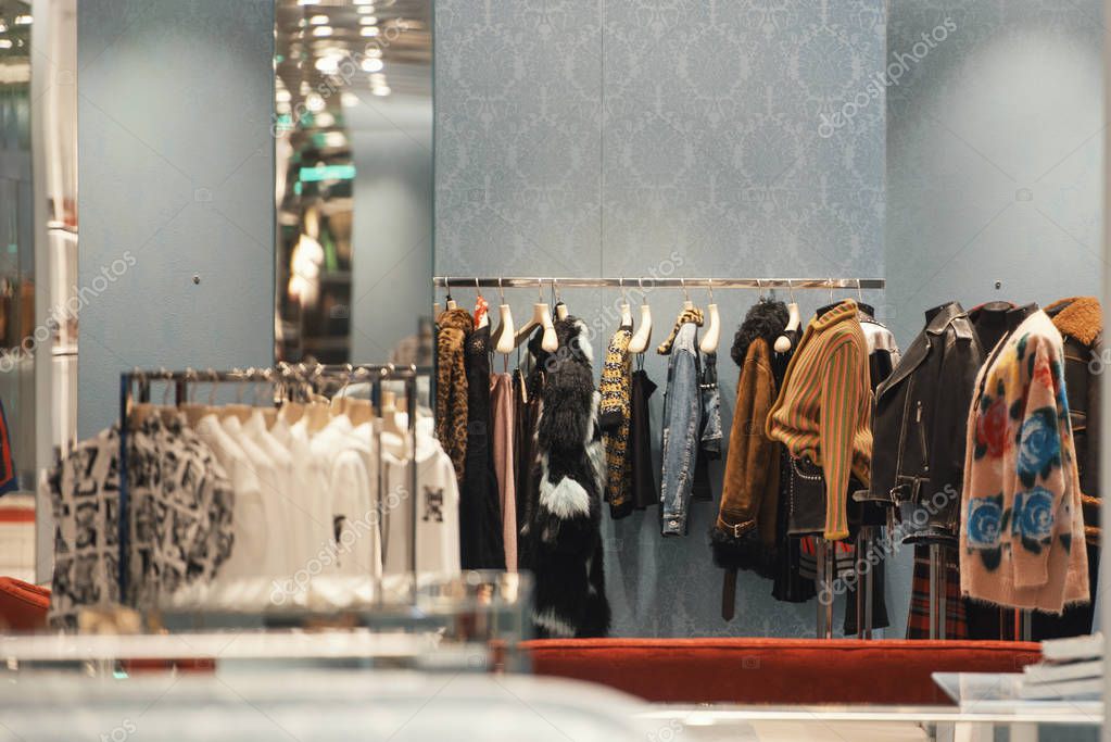 September 22, 2018: Milan, Italy -  Miu Miu luxury store in Milan, Italy.