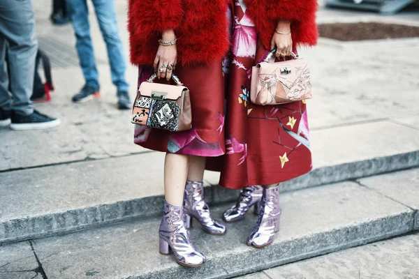 Octubre 2018 París Francia Traje Calle Durante Semana Moda París — Foto de Stock