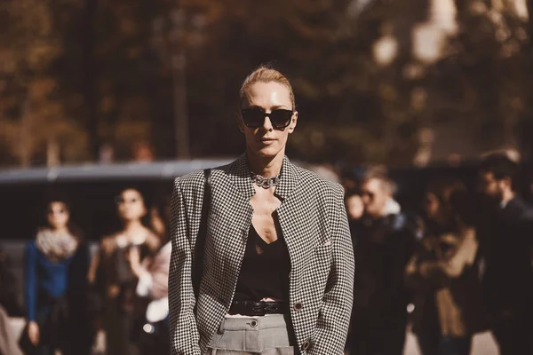 Setembro 2018 Paris França Roupa Elegante Durante Paris Fashion Week — Fotografia de Stock