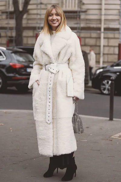 Octubre 2018 París Francia Traje Calle Durante Semana Moda París — Foto de Stock