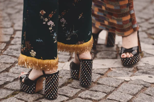 Outubro 2018 Paris França Roupa Rua Durante Paris Fashion Week — Fotografia de Stock