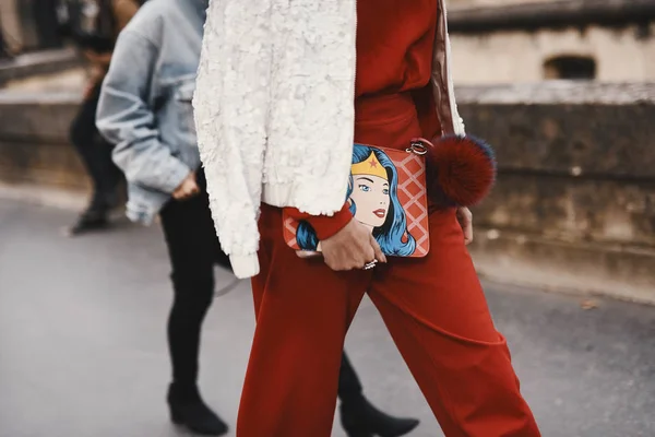 Settembre 2018 Parigi Francia Aspetto Street Style Durante Paris Fashion — Foto Stock