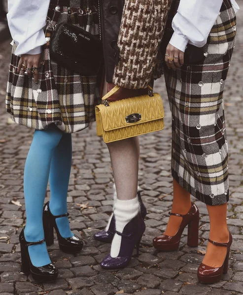Ottobre 2018 Parigi Francia Scarpe Lusso Outfit Street Style Durante — Foto Stock