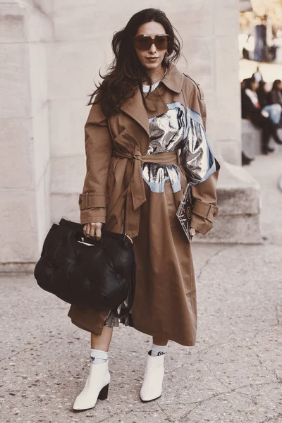 Setembro 2018 Paris França Roupas Rua Durante Paris Fashion Week — Fotografia de Stock