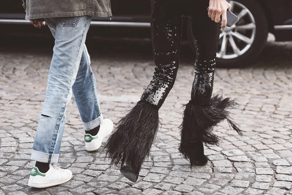 Septiembre 2018 París Francia Traje Calle Durante Semana Moda París —  Fotos de Stock