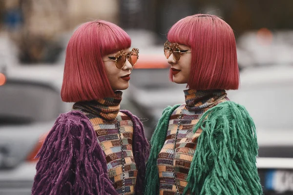 Outubro 2018 Paris França Gêmeos Ayax Amiaya Ami Amiaya Fora — Fotografia de Stock