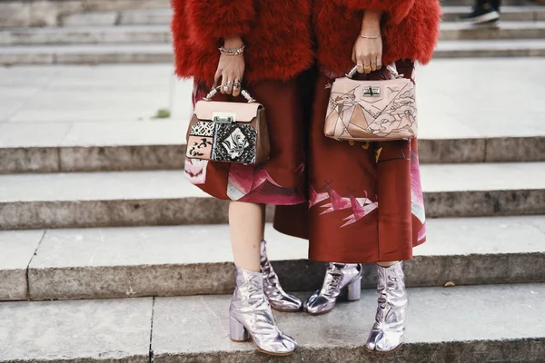 Octubre 2018 París Francia Traje Calle Durante Semana Moda París —  Fotos de Stock