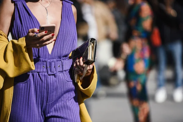 Setembro 2018 Paris França Roupa Rua Durante Paris Fashion Week — Fotografia de Stock