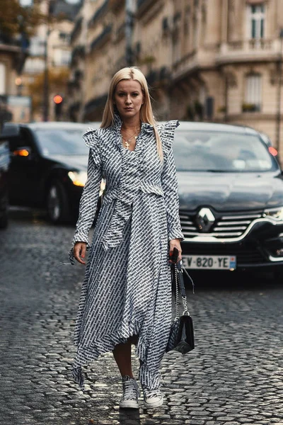 Setembro 2018 Paris França Aparição Rua Durante Paris Fashion Week — Fotografia de Stock