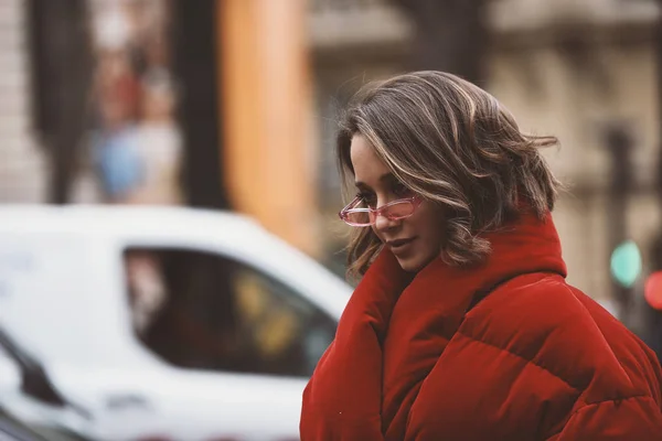 Octubre 2018 París Francia Aparición Calle Durante Semana Moda París — Foto de Stock