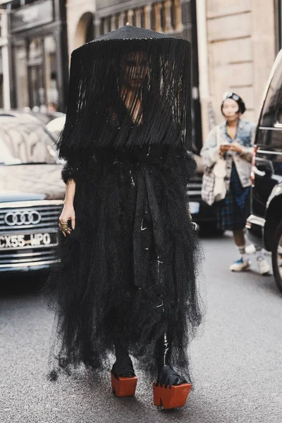 Setembro 2018 Paris França Roupa Rua Durante Paris Fashion Week — Fotografia de Stock