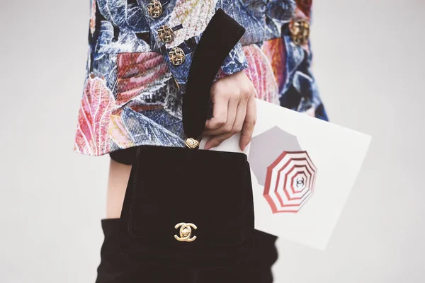 Outubro 2018 Paris França Chanel Bolsa Detalhe Durante Paris Fashion — Fotografia de Stock