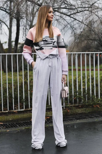 Paris France March 2019 Street Style Outfit Ana Beatriz Barros — Stock Photo, Image