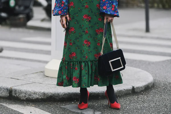 Paris France March 2019 Street Style Outfit Mademoiselle Yulia Fashion — Stock Photo, Image