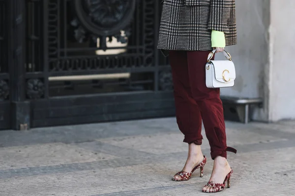 Paris França Fevereiro 2019 Roupa Estilo Rua Pessoa Moda Após — Fotografia de Stock