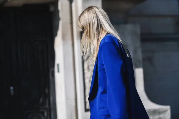 Paris France Février 2019 Tenue Street Style Détail Après Défilé — Photo