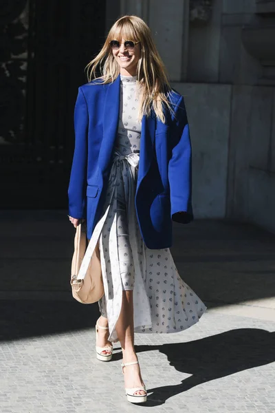 Parijs Frankrijk Februari 2019 Street Style Outfit Jeanette Madsen Voor — Stockfoto