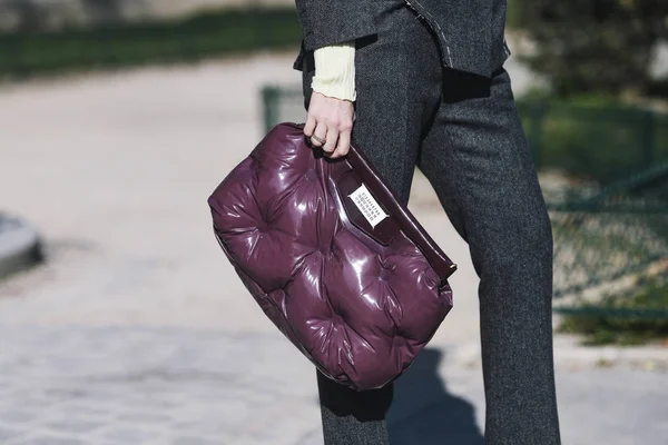 París Francia Febrero 2019 Traje Calle Detalle Después Desfile Moda — Foto de Stock