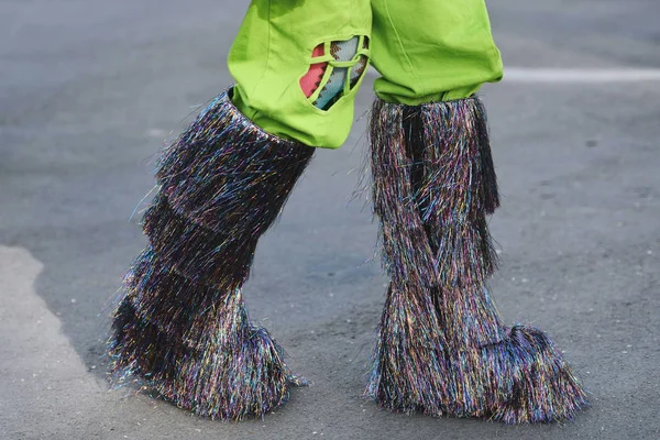 París Francia Febrero 2019 Traje Calle Antes Desfile Moda Durante — Foto de Stock