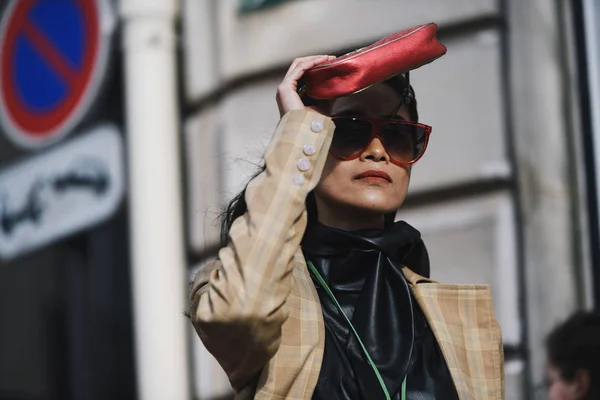 Paris France February 2019 Street Style Outfit Fashion Show Paris — Stock Photo, Image