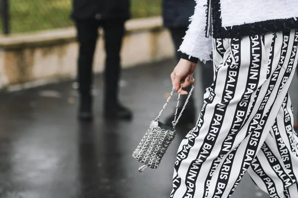 Paris France März 2019 Streetstyle Outfit Nach Einer Modenschau Während — Stockfoto