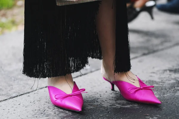 París Francia Marzo 2019 Traje Calle Cerca Después Desfile Moda —  Fotos de Stock