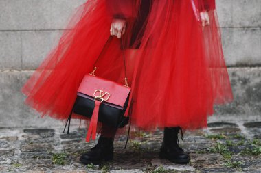 Paris, France - March 03, 2019: Street style outfit -  Eva Chen after a fashion show during Paris Fashion Week - PFWFW19